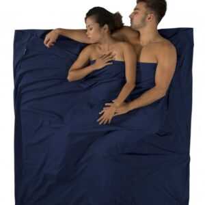 Prémiová bavlněná vložka do spacáku pro dvě osoby Premium Cotton Travel Liner - Double (Rectangular) Navy Blue (barva Navy modrá)