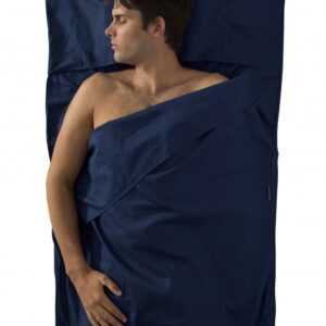 Prémiová bavlněná vložka do spacáku Premium Cotton Travel Liner - Traveller (with Pillow slip) Modrá