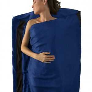 Hedvábná vložka do spacáku v prodloužené variantě Silk Stretch Liner - Long (Rectangular) Modrá